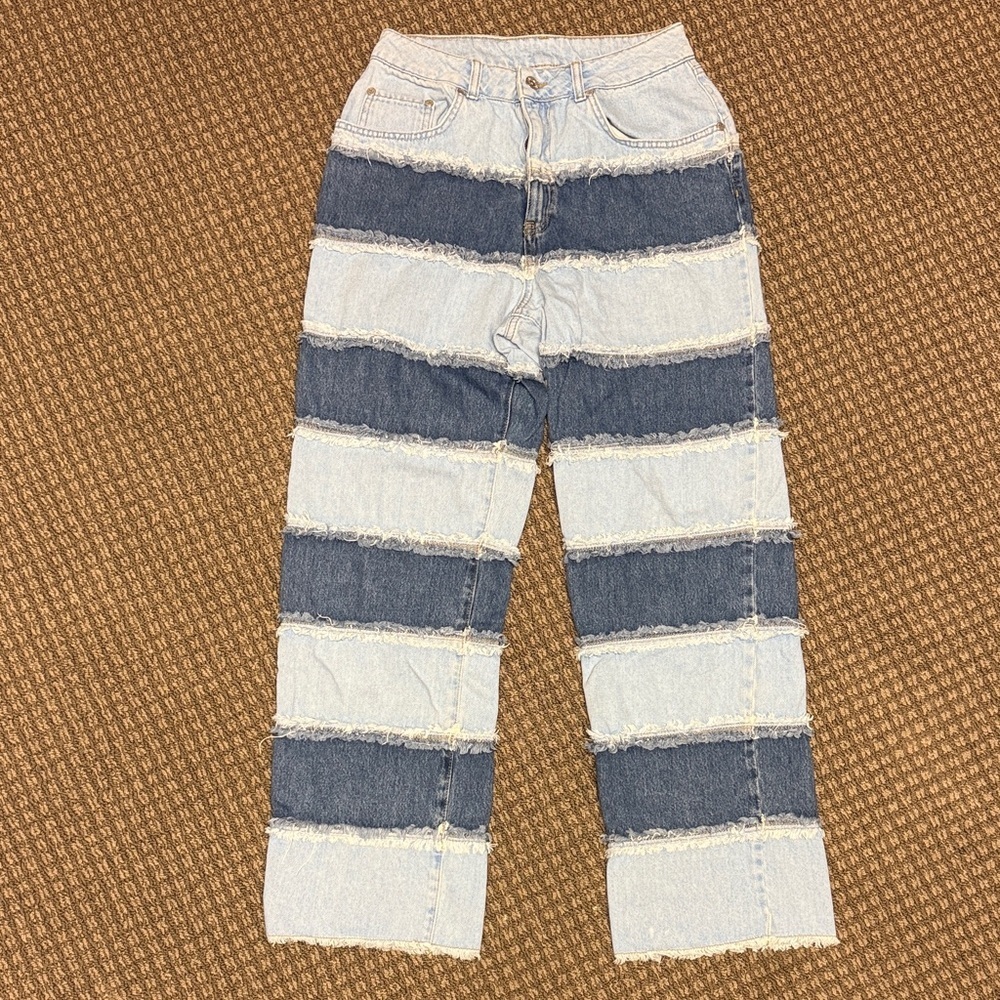 Two-Tone Y2K style jeans - festival & concert wear